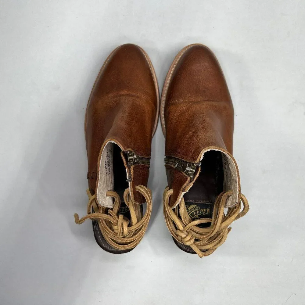 Free Bird JoJo Ankle Boots Women's Size 7 Brown Leather Western Aztec‎ Booties